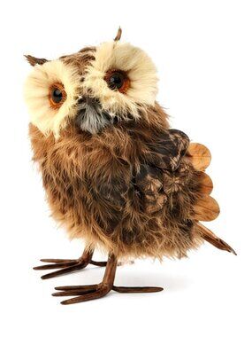 Owl Figurine Feather Owl Craft Supply Fall Decor Wreath Accent Woodland Owl Hall